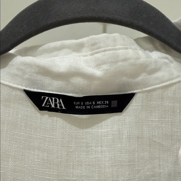 Zara White Linen Shirt - Picture 3 of 3
